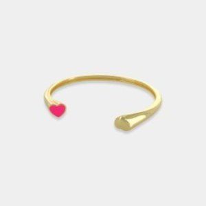 Gold Cuff w/Hot Pink Enamel Heart - NWT